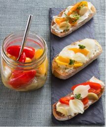 Bruschetta of Fresh Vegetable Confit Sous Vide Vegetables, Mini Peppers, How To Cook Kale, Cooking Wild Rice, Pearl Onions, Sous Vide Recipes, Stuffed Mini Peppers, Sous Vide Cooking, Sous Chef