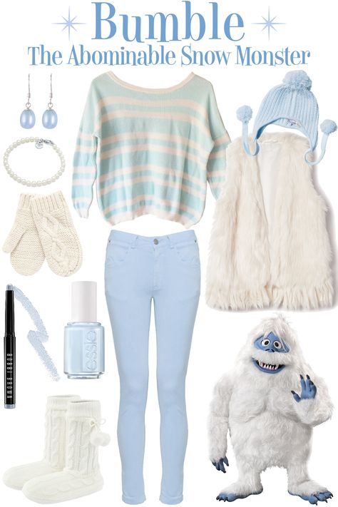 Brrrr it's chilly out!  Fashion inspired by #Bumble the Abominable Snow Monster.  #Rudolph Christmas Spirit Outfit, Rudolph Outfit, Diy Abominable Snowman, Rudolph Costume, Bumble Rudolph, Abominable Snowman Rudolph, Bumble The Abominable Snowman, Disneybound Outfits, Movie Character Outfits