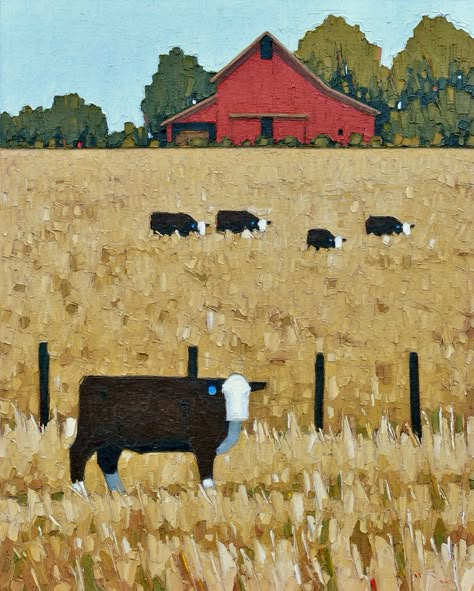 Abstract Countryside Painting, Abstract Farm Painting, Abstract Painting Animals, Jeff Pugh Art, Jeff Pugh, Farmland Art, Farm Life Art, Farm Landscape Painting, Farming Art