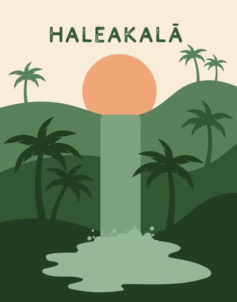 National Park Decor, Hawaii Decor, Hawaii Poster, Beachy Room Decor, Hawaii Magazine, Printable Wall Collage, Haleakala National Park, Beachy Room, Print Company