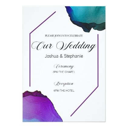 Purple Wedding Flowers Centerpieces, Hall For Wedding, Ideas For Wedding Invitations, Purple Invitation, Teal Wedding Invitations, Wedding Invitations Modern, Purple Card, Purple Invitations, Wreath Wedding Invitations