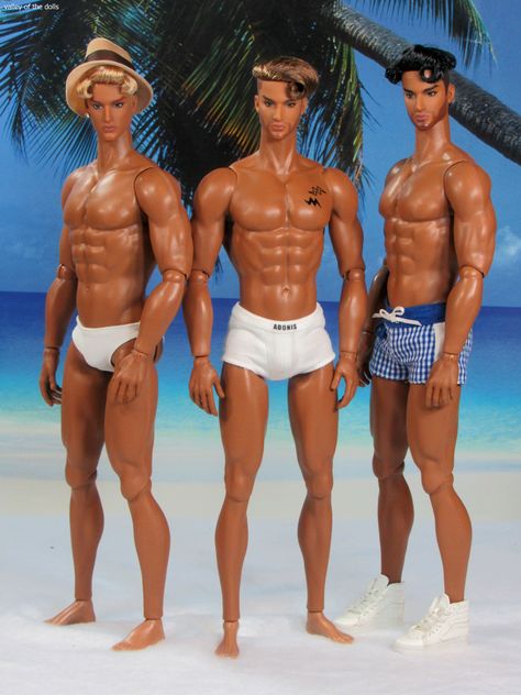 Beach boys Beach Boy, Male Art Men, Ken Barbie Doll, Fashion Costume Halloween, Drag Queen Outfits, Barbie Sets, Integrity Dolls, Barbie Family, Male Doll