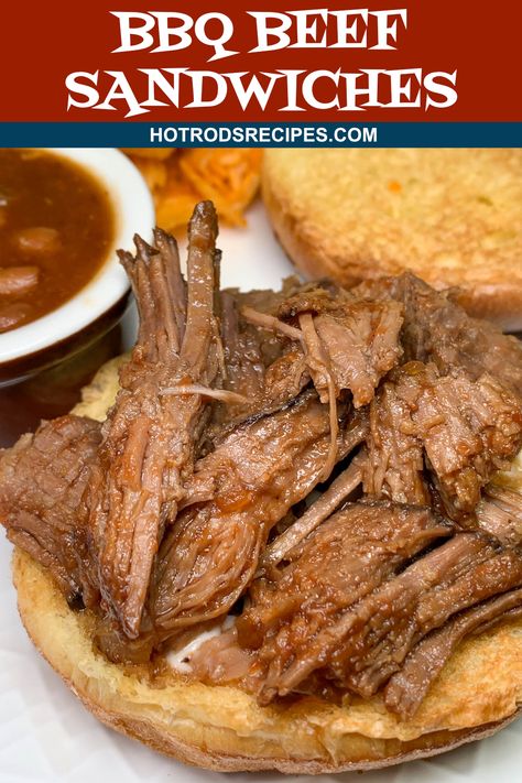 A super easy AND delicious BBQ Beef recipe you can make in your slow cooker. Just make sure you give yourself enough time for the slow cooker to do its thing! Slow Cooker Bbq Beef Roast, Crockpot Bbq Beef Sandwiches, Barbeque Beef Crockpot, Slow Cooker Drip Beef Sandwiches, Bbq Crockpot Recipes, Slow Cooker Bbq Beef Sandwiches, Gourmet Mac And Cheese, Bbq Beef Sandwiches, Slow Cooker Shredded Beef