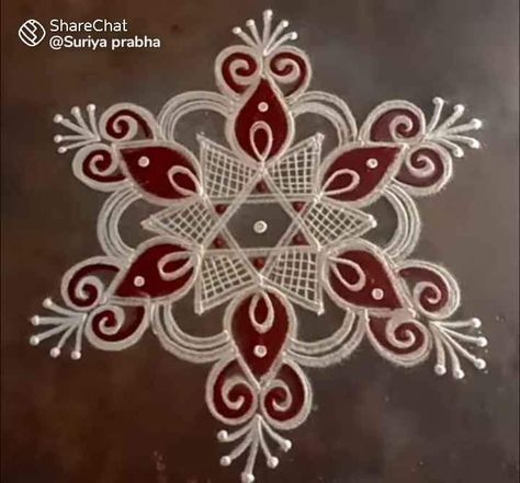 Simple And Big Rangoli Designs, Bee Pictures Art, Easy Kolam Designs, Easy Rangoli Designs Videos, Very Easy Rangoli Designs, Rangoli Designs Photos, Easy Rangoli Designs Diwali, Rangoli Side Designs, Simple Flower Design