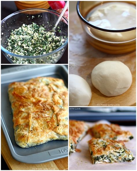 To Food with Love: Börek or Burek (with spinach and cheese) Lamb And Beef Burek, Burek Spinach Feta, Burek Recipe Vegan, Cheese Burek Recipe, Burek Recipe Albanian, Burek Recipe, Cheese Boreg Armenian, North African Food, Okra Stew