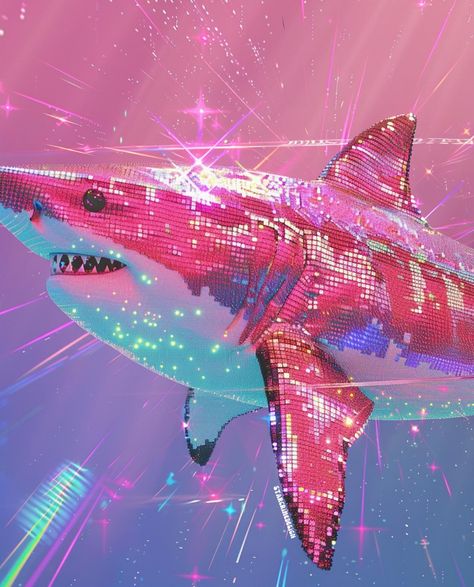 It’s sparkle shark Friday!🦈✨ Random fact: I am terrified of sharks and equally fascinated by them! Ride into this weekend like a cat riding on the back of a shark! Happy Friday, bbs!💖 Xo, Heather . . . ✨Images here created with Midjourney and Photoshop. . . . . . #glitteraesthetic #pinkaesthetic #SharkArt #SharkLovers #catartwork #catart Pink Shark Aesthetic, Whale Shark Mermaid, Friday Aesthetic, Leopard Shark, Pink Shark, Cat Riding, Shark Pictures, Shark Art, Character Pictures