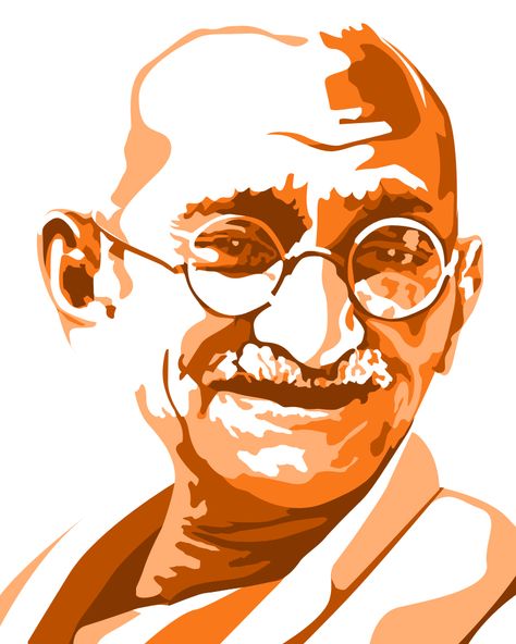 My Art Work... Mahatma Gandhi Gandhiji Painting, Mahatma Gandhi Painting, Indian Portrait Painting, Gandhi Painting, Mahatma Gandhi Art, Monochromatic Portrait, Wpap Art, Portraiture Painting, Madhubani Art