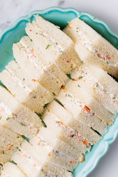 Tea Party Sandwiches Recipes, Tea Party Sandwiches, Tea Sandwiches Recipes, Bread Sandwich, Afternoon Tea Recipes, Party Sandwiches, Finger Sandwiches, Tea Party Food, Tea Sandwiches