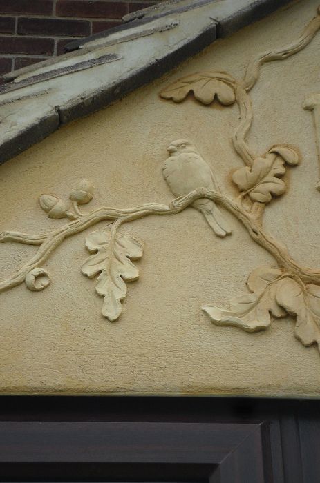 Pargeting Portfolio Pargetting Design, Cottage Facade, Clay Relief, Recycled House, Cement Art, Underground Homes, Plaster Wall Art, Cob House, Earth Homes