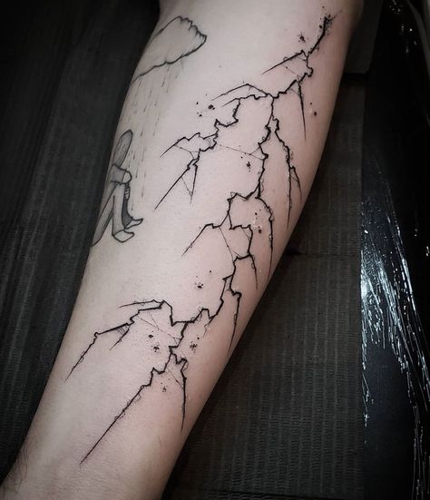 Ride The Lightning Tattoo, Lightning Bolt Tattoo, Lightning Tattoo, Bolt Tattoo, Prison Tattoos, Ride The Lightning, R Tattoo, E Tattoo, The Lightning