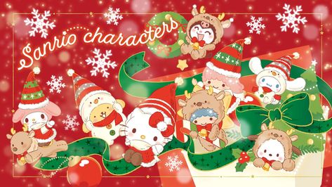 Sanrio Christmas Wallpaper Pc, Christmas Wallpaper For Pc, Christmas Desktop Background, Christmas Phone Theme, Christmas Sanrio, Backgrounds Horizontal, Sanrio Christmas, Christmas Desktop Wallpaper, Christmas Widgets