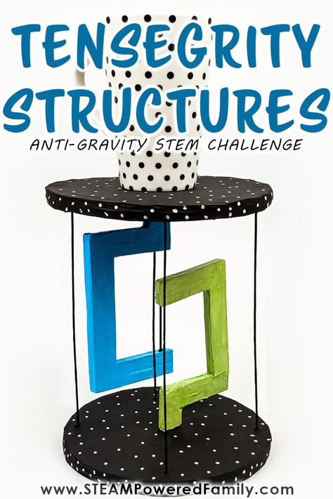 Tensegrity Structures - Anti-Gravity structure Stem Projects For High School, Stem Challenge High School, Quick Stem Challenges Middle School, Engineering Projects High School, Stem Middle School Challenges, High School Steam Projects, Physics Activities For High School, High School Stem Projects, Gravity Stem Activities