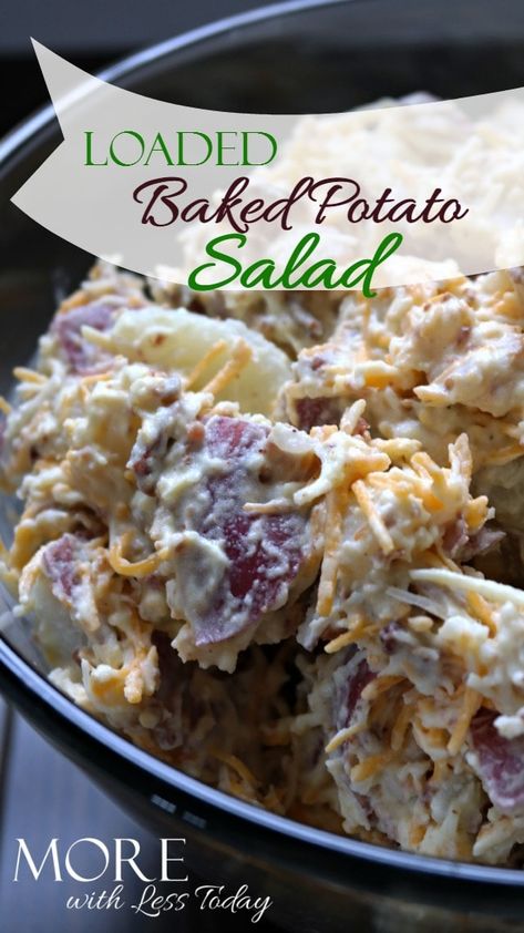 Twice Baked Potato Salad, Loaded Baked Potato Salad Recipe, Traditional Potato Salad Recipe, Baked Potato Salad Recipe, Loaded Baked Potato Salad, Baked Potato Salad, Pastas Recipes, Loaded Baked Potato, Potato Salad Recipe