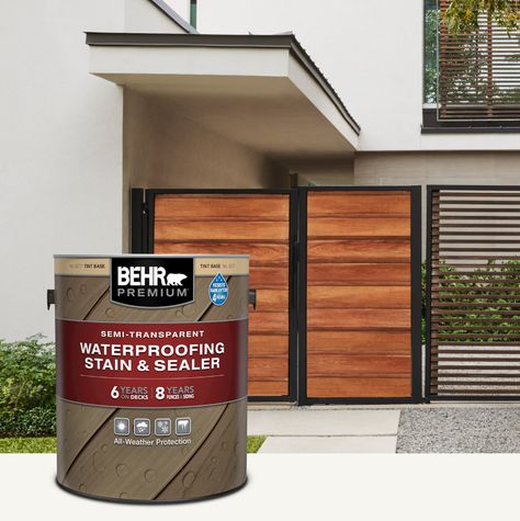 Behr Stain Colors Semi Transparent, Waterproofing Wood, Semi Transparent Stain, Behr Colors, Home Depot Store, Fence Stain, Wood Cleaner, Exterior Stain, Staining Deck