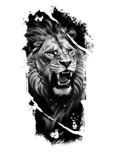 Skull Lion Tattoo, Cover Up Arm Tattoo, Lion Stencil, Leg Anatomy, Big Cat Tattoo, Animal Sleeve, Instagram Black Theme, Lion Tattoo Sleeves, Lion Tattoos