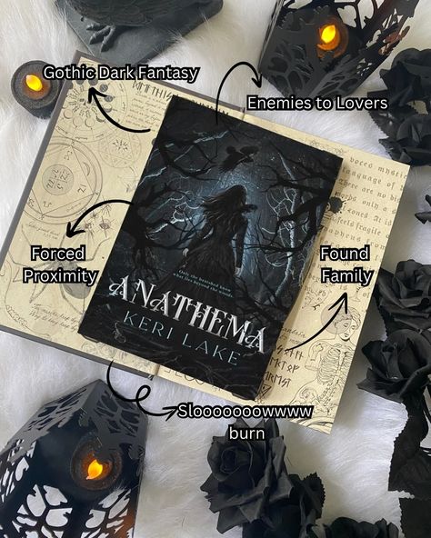 Anathema by @kerilake (Swipe for tropes and the blurb!) 👑The queen has done it AGAIN. Everyone else can go home now, THE book for spooky season is right here. No need to look further! 🥀You’re looking for a fantasy book with primo spooky/gothic vibes with some horror elements? You’ve got’em. 📖 Love a thick glossary with super detailed world building and magic system? Consider yourself blessed. ❤️‍🔥What about THE SLOWEST burn in history between two characters who bring out the best in each ... Gothicana Book, Horror Elements, Gothic Academia, Hp Quotes, Gothic Books, Books Lover, Book Wishlist, Books Ideas, Fantasy Romance Books