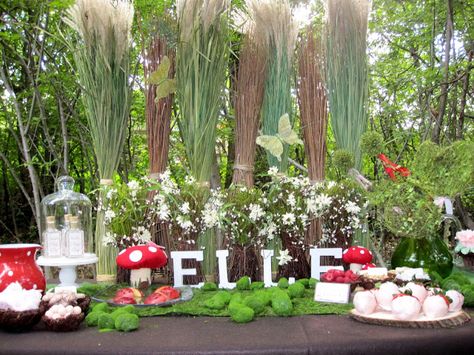 Fairy Garden Ideas Enchanted Forest, Woodland Fairy Birthday Party, Fairy Party Decorations, Woodland Fairy Birthday, Enchanted Forest Birthday, Woodland Fairy Party, Enchanted Forest Party, Fairy Tea Parties, Forest Birthday