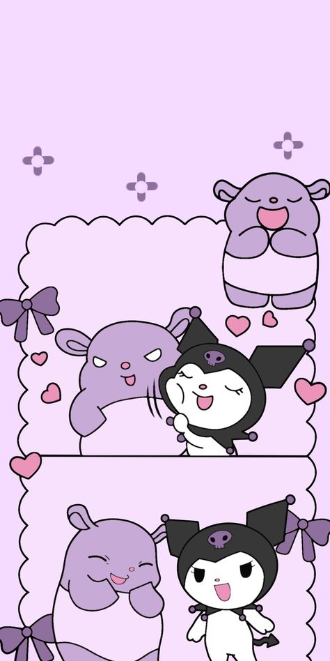 Kuromi And Baku Wallpaper, Kuromi Lockscreen, Kuromi Wallpaper, Cute Twitter Headers, Walpaper Hello Kitty, We Bare Bears Wallpapers, My Melody Wallpaper, Doraemon Wallpapers, Iphone Wallpaper Hipster