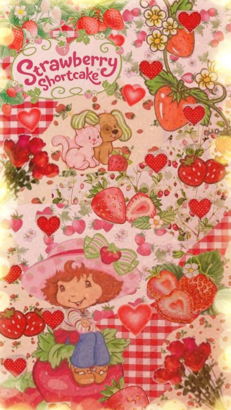 🍓💋 Strawberry Shortcake Poster, Strawberry Shortcake Pictures, Aesthetic Strawberry, Strawberry Shortcake Cartoon, Strawberry Shortcake Characters, Vintage Strawberry Shortcake, Cute Strawberry, Iphone Wallpaper Themes, Preppy Wallpaper