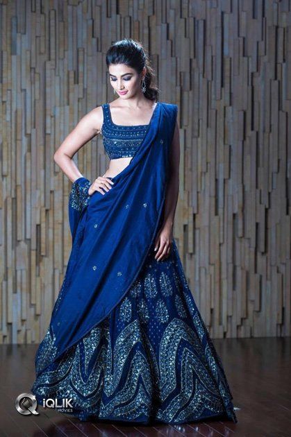 Dj Heroine Pooja Hegde Latest Gallery - iQlikmovies Indian Wedding Gowns, Wedding Lehenga Designs, Lehnga Dress, Bridal Lehenga Collection, Pooja Hegde, Designer Bridal Lehenga, Blue Lehenga, Designer Saree Blouse Patterns, Indian Gowns