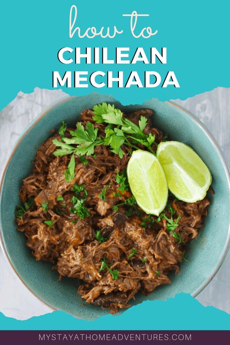 This carne mechada recipe or ropa vieja recipe is a traditional dish from Chile. Learn how to make this delicious mechada recipe with a Chilean twist. via @mystayathome Ropa Vieja Recipe, Argentina Food, South American Recipes, Cuban Dishes, Chilean Recipes, Keto Healthy, Peruvian Food, Country Recipes, Cooking Challenge