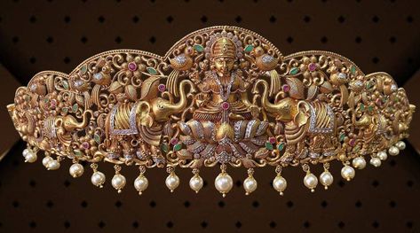 Asta Lakshmi Vaddanam, Lakshmi Vaddanam Designs, Antique Vaddanam Designs, Gold Vaddanam With Grams, Vaddanam Designs Gold Indian, Hip Chain, Indian Gold Jewellery Design, Vaddanam Designs, Kids Jewellery