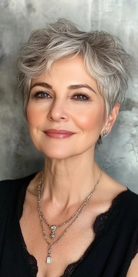 Reinvent your look with a fabulous pixie hairstyle. Women over 50 can rock this chic cut to showcase their unique style. From soft and feminine to bold and edgy, pixies offer endless possibilities. Say goodbye to time-consuming hair routines and hello to effortless chic. Let your inner beauty shine through with a stunning pixie that celebrates your personality. Pixie Hairstyle Women, Feminine Pixie Cuts, Pixie Styles, Hairstyle Women, Women Over 50, Hair Routines, Aging Gracefully, Inner Beauty, Pixie Hairstyles