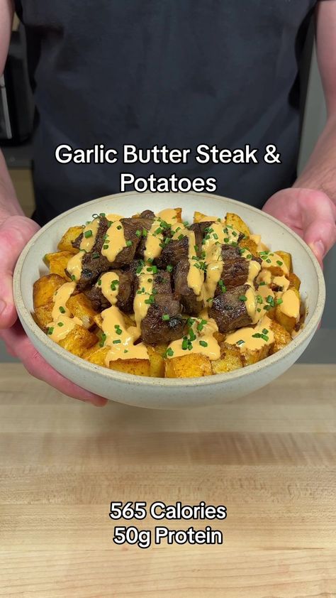 Nikita Fair on TikTok Nikita Fair Recipes, Nikita Fair, Lean Steak, Bulking Meals, 50g Protein, Digital Cookbook, Steak Potatoes, Butter Steak, Garlic Butter Steak