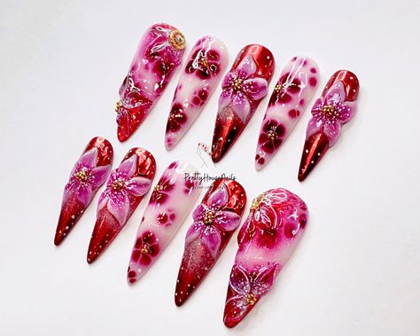 Thank you for stopping by and supporting a small business!💖 🌸 Hand-painted Red Flowers Press On Nails: Elegant 3D Floral Art. Hand-painted Red Flowers Press On Nails, Summer Colour 3D Floral Nail Art, Spring-Summer Nail Sets, 3D Gel Nails, Custom Elegant Fake Nails, Blooming Spring Press-Ons, 3D Gel Nails, Hand Drawing Elegant Fake Nails, Gift for Her, Long Nails, Fake Nails, False Nails, Trendy Nails, Summer Nails, Glue On Nails, Spring Nails, 3D Nails, Flower Nail Set, Almond Nails, Coffin N Nail Recommendations, Bloom Nails, 3d Gel Nails, Drawing Elegant, Nails Flower, Nails Elegant, Nail Collection, Nails 3d, Nails Stiletto