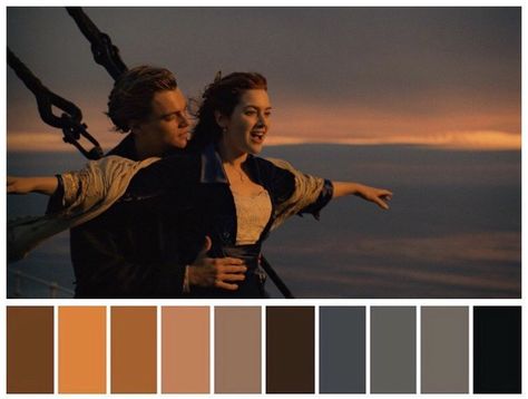 Titanic Color In Film, Movie Color Palette, Colours That Go Together, Filmmaking Cinematography, Cinema Colours, Zine Design, Color Palette Challenge, Color Script, Digital Art Beginner