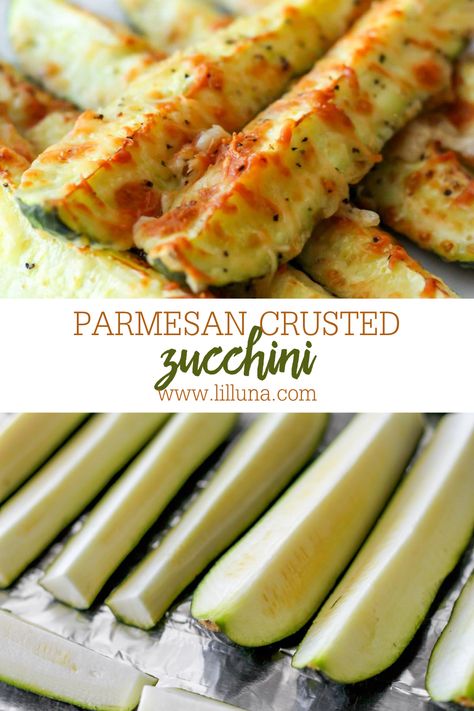 Delicious and Healthy Baked Parmesan Zucchini. These spears are crusted in Parmesan cheese and baked to perfection, making them a great side dish for any meal. #bakedparmesanzucchini #healthybakedparmesanzucchini #parmesanzucchinispears #bakedzucchini #zucchini Baked Zucchini Spears Recipes, Zucchini Asparagus Recipes, Baked Zucchini Parmesan, Baked Parmesan Zucchini, Parmesan Crusted Zucchini, Zucchini Parmesan, Zucchini Chips Baked, Parmesan Asparagus, Roasted Vegetables Oven