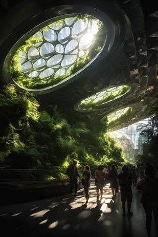 Sci Fi Forest Concept Art, Solarpunk Village, Futuristic Jungle, Futuristic Forest, Solarpunk City, Utopia Architecture, Cloud Village, Venus Project, Shifting Visuals