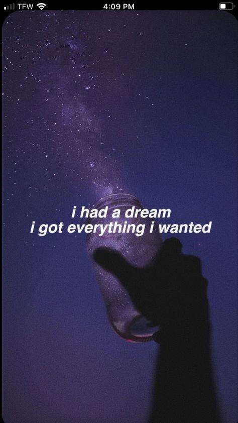 Music Lyrics Wallpaper, Billie Quotes, Billie Lyrics, Dream Lyrics, Everything I Wanted, I Had A Dream, Frases Tumblr, Lyrics Aesthetic, Status Quotes