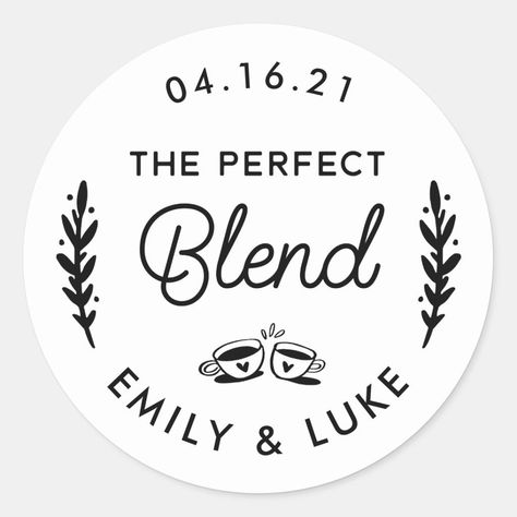 Add a touch of personality to your wedding with these custom coffee or tea stickers. Perfect for a morning wedding or for a couple who loves their caffeine! #coffee #tea #wedding #weddingstickers . #Coffee_Hour_Wedding #Coffee_Bar_Ideas_For_Wedding #Coffee_Themed_Bridal_Shower_Ideas #Hygge_Wedding Hygge Wedding, Coffee Bridal Shower, Coffee Labels, Moh Duties, Easy Party Favor, Tea Wedding, Bridal Shower Inspo, Coffee Label, Wedding Presents