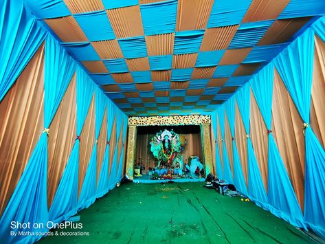 Ganesh Mandapam Decoration, Ganesh Pandal Decoration Ideas, Pandal Decoration Ideas, Leaf Decor Wedding, Mandap Decoration, Simple Stage Decorations, Home Flower Decor, Bride Photos Poses, Wedding Decor Photos