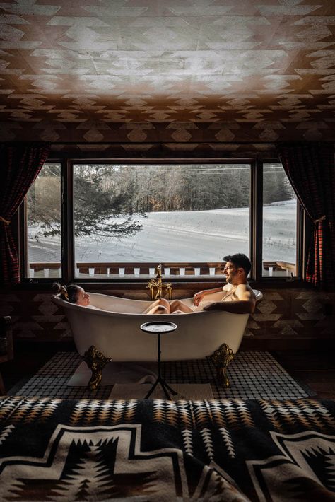 Cabin Upstate New York, New York Honeymoon, Upstate New York Homes, Upstate New York Aesthetic, Upstate New York Winter, Romantic Winter Getaways, Romantic Couple Getaways, Cabin Getaway, Cabin Aesthetic