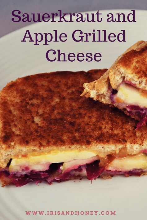 Sauerkraut and Apple Grilled Cheese Apple Grilled Cheese, Sauerkraut Sandwich, Fruit Crisp Recipe, Slow Cooker Recipes Dessert, Granny Smith Apple, Sauerkraut Recipes, Grilled Cheese Recipes, Sheet Cake Recipes, Cobbler Recipes