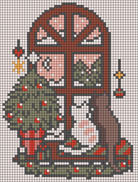 Cross Stitch Holiday Patterns, Cute Christmas Cross Stitch Patterns, Cats Alpha Pattern, Unhinged Cross Stitch, Tapestry Crochet Christmas, Over The Garden Wall Alpha Pattern, Winter Alpha Pattern, Christmas Crochet Tapestry, Christmas Pixel Pattern