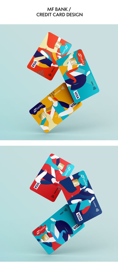 MF BANK / CREDIT CARD DESIGN on Behance Debit Card Design, Credit Card Pictures, Credit Card Design, Credit Card App, Member Card, Name Card Design, Atm Card, Visiting Card Design, Creative Card