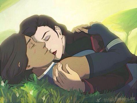 😁😍 Korra And Asami, Kiss Fanart, Asami Sato, Korra Avatar, Spirit World, Legend Of Korra, Aang, Avatar The Last Airbender, The Last Airbender