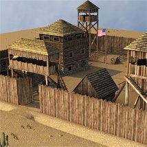 Forts Ideas, Wooden Fortress, Wild West Cardboard Town, Fort Plans, Wooden Fort, Wild West Miniatures, Fort Apache, Old Western Buildings, Comanche Indian Diorama