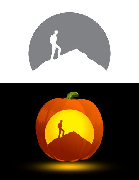 Mountain Pumpkin Carving Ideas, Mountain Pumpkin Carving, Pumpkin Contest, Pumpkin Carving Ideas, Pumpkin Carvings Stencils, Pumpkin Stencil, Fall Decoration, Carving Ideas, Pumpkin Carving