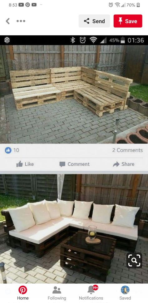 Diy Wood Pallet, Modern Outdoor Chairs, Pallet Garden Furniture, Pallet Patio Furniture, House Balcony Design, Pallet Patio, Home Balcony, Pallet Sofa, Pallet Decor