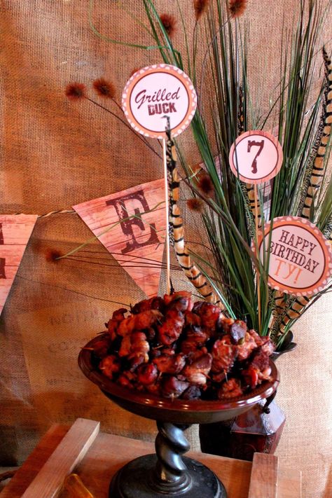 Just a little lagniappe: Duck Hunting Party Duck Hunting Party Food Ideas, Duck Hunting Birthday Party Food, One Lucky Duck Food Ideas, One Lucky Duck Birthday Party Food, Mallard Duck Birthday Party, Duck Hunting Party, Duck Hunting Birthday Party, Hunting Birthday Party, Hunting Birthday