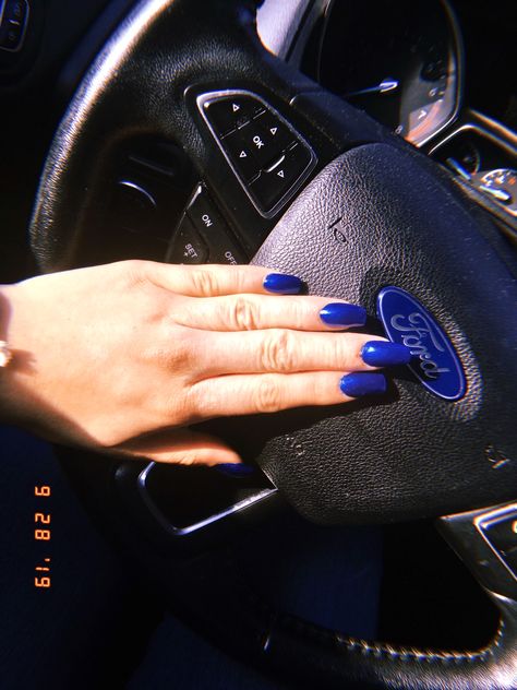 Ford Blue Nails, Polish Nails, Blue Acrylic Nails, Feeling Blue, Blue Nails, Nails Nailart, Coffin Nails, Acrylic Nails, Eyeliner