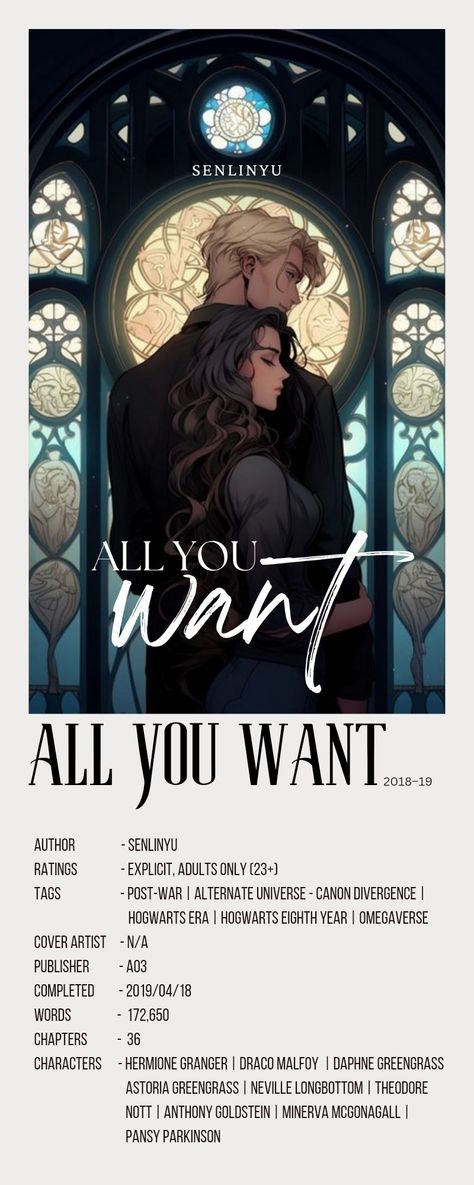 #AllYouWant #Senlinyu #dramione #fanfic #ao3 #dracomalfoy #hermionegranger #minimalistposter All You Want Senlinyu, All You Want Dramione Fanart, Dramione Fan Fiction, Between Us Flows The Nile Dramione, A Season For Setting Fires Dramione, Dramione Recommendations, Best Dramione Fanfic, Meet Your Match Dramione, All You Want Dramione