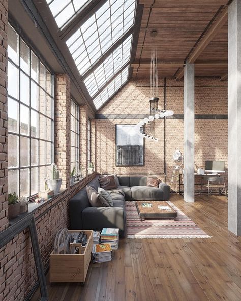 The industrial loft design that is going to rock your vintage industrial home no matter what! New Yorker Loft, Industrial Loft Design, Minimal Interior Design, New York Loft, Loft Interior, Loft Stil, Loft Interiors, Industrial Interior Design, Industrial Interiors