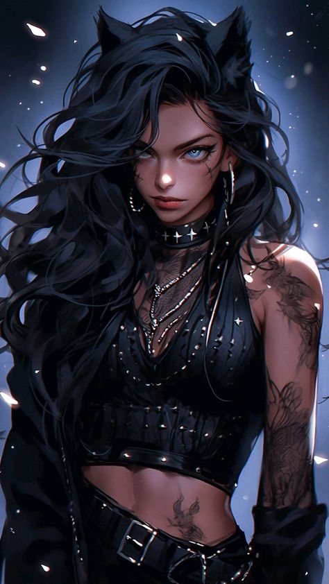 Anime Cat Woman, Female Bard, Werewolf Girl, Female Werewolves, Demon Wolf, Werewolf Aesthetic, Wolf Character, Hybrid Art, Wolves And Women