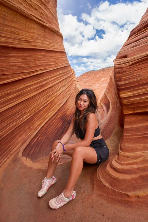 The Wave Arizona Photoshoot, Marble Canyon Arizona, Trip Poses, Arizona Photoshoot, The Wave Arizona, Marble Canyon, Arizona Trip, Hiking Girl, Usa Trip