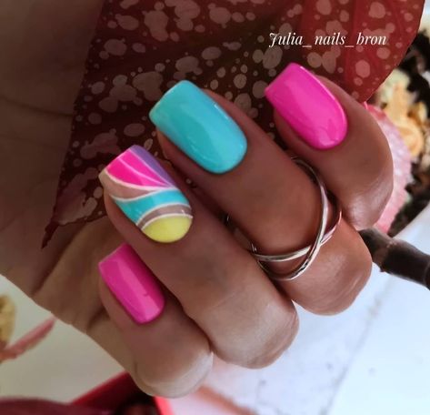 Summer Nails 2023, Hippie Nails, Sassy Nails, Vibrant Nails, Bright Nails, Nails 2023, Short Acrylic Nails Designs, Nail Art Ideas, Fancy Nails